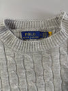 Polo Ralph Lauren Grey Cable Knit Crewneck Sweater (M)