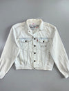 Vintage Levi’s White Denim Trucker Jacket with Destroyed Raw Frayed Collar (M/L)