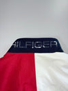 Tommy Hilfiger Water Wind Resistant Flag Patch Navy Red White Colorblock Mesh-Lined Full-Zip Windbreaker Jacket (L/Xl)