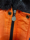 Vintage USS Enterprise Patch Flight Bomber Jacket with Fur Collar – Orange (XL)