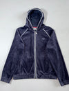 Vintage Puma Navy Velour Zip-Up Hoodie (S)