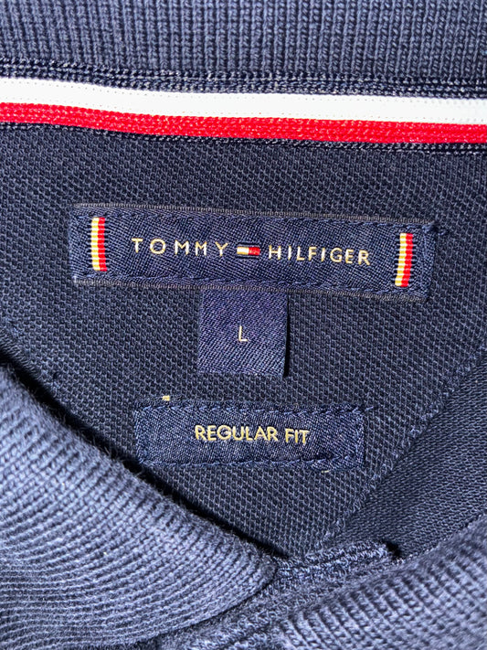 Tommy Hilfiger | Navy Flag Colorblock Polo (L)