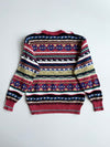 Magnificio Florence Multicolor Aztec Knit Sweater (Made in Italy) (M)