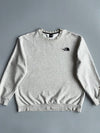 The North Face Essential Logo Grey Crewneck Sweatshirt (Xl)