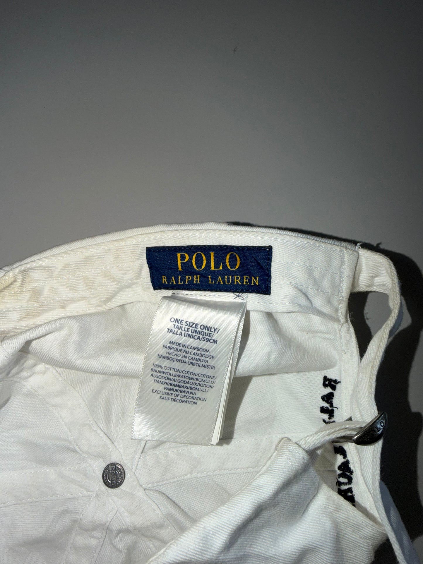 ZIconic*Polo*Ralph*Lauren Polo Bear Embroidered White Cap (Adjustable Fit)