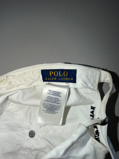 ZIconic*Polo*Ralph*Lauren Polo Bear Embroidered White Cap (Adjustable Fit)