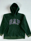 Vintage 90s Gap Athletic Forest Green Fleece Arch Logo Hoodie (M)