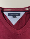 Tommy Hilfiger Maroon V-Neck Knit Sweater (M)