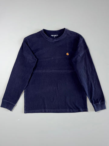 Carhartt WIP Chase Logo Long Sleeve T-Shirt Navy(M)