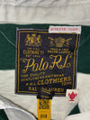 Polo Ralph Lauren Rugby Shirt Green & White Striped Long Sleeve Polo w/ Rose Embroidery, Men’s (XL)