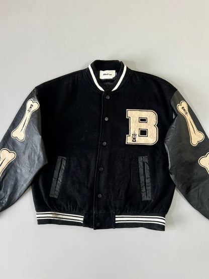 ZSuper Premium (RARE) Bones Varsity Jacket Original Leather Sleeves (M)