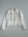 Vintage Heeli White Leather Racer Jacket (S)