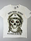 Crosshatch Dark Series Skull Pilot Graphic Tee, “Usque Ad Mortem” (L)