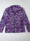 Columbia Fleece Full Zip Jacket — Purple Floral Print  Women’s  (XS)