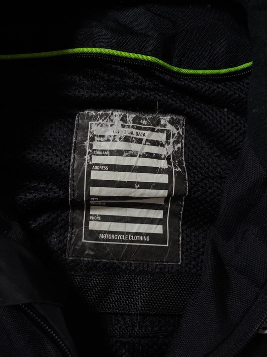 Kawasaki Racing Motorcycle Jacket  Black & Neon Green Padded Biker Jacket (XL)