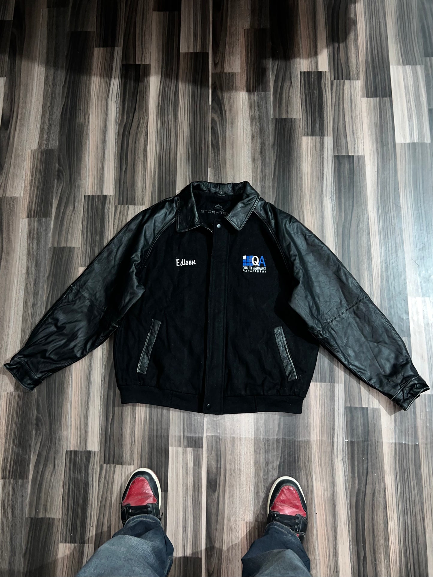 zPremium Leather Sleeve Jacket (L/Xl)
