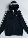 Vintage Y2K Adidas Black 3-Stripe Zip-Up Hoodie  (M)