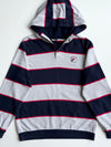 Fila Navy & Grey Striped Hooded Henley | Size (S/M)