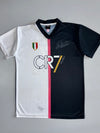 CR7 Museu Black & White Split Football Jersey Ronaldo Signature Print (S)