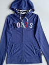 Roots Navy Full-Zip Hoodie with Multicolor Applique & Striped Hood woman’s– (S)