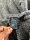 Polo Ralph Lauren | Charcoal Grey Hemp-Cotton V-Neck Chunky Knit Sweater | (XL)