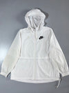 Nike White Full-Zip Windbreaker Hoodie (M)