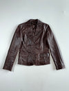 Vintage Brown Leather Blazer Jacket Women’s (S)