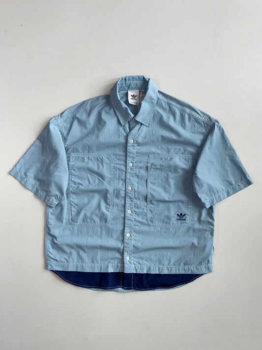 Adidas Originals Light Blue Oversized Short Sleeve Utility Shirt(L)