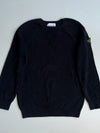 Stone Island Ribbed Knit Raglan Crewneck Sweater – Black (M)