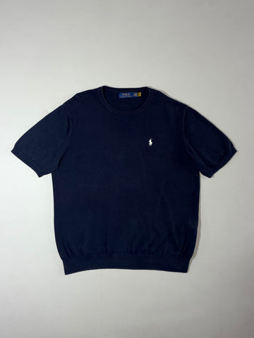 Vintage Polo Ralph Lauren Navy Blue Knit Tee (XL)