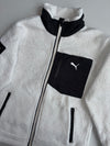 Puma Sherpa Fleece Zip-Up Jacket – White/Black (Kids) (xxs)