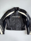 Firefox SP “Speed Performance” Vintage Genuine Leather Moto Racing Jacket with Carbon Elbow Guards (Paded) (M)