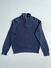 Tommy Hilfiger Waffle Knit Quarter-Zip Sweater – Navy (S)