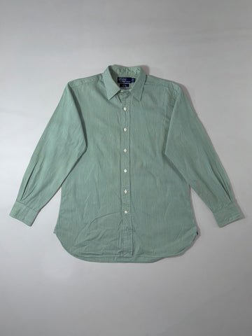 Polo by Ralph Lauren “Andrew” Classic Fit Striped Shirt – Green/White, (XL)
