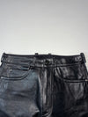 Vintage Black Leather Five Pocket Straight Leg Pants (W:28)(L:40)