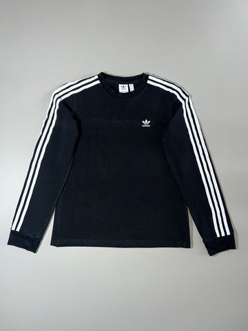 Adidas Originals Black 3-Stripe Long Sleeve Tee (S)