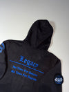 Oldschool Bodybuilding Zip Hoodie – Black/Blue (XL)