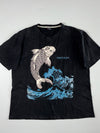 Pansion Japanese Koi Fish Great Wave Graphic Tee – Black (2XL/3XL)