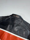 Vintage Black & Orange Leather Café Racer Jacket  No. 99 Racing Stripe (M)