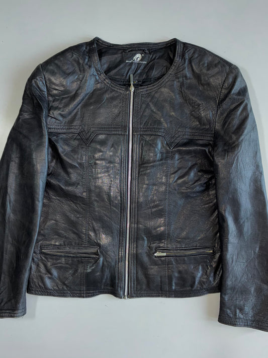 Round-Neck Ultra Premium Leather Jacket (M)