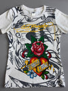 Ed Hardy by Christian Audigier | Eternal Love Rose Rhinestone Women's Tee (XS)