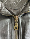 Vintage Black Leather Sleeveless Vest (XL)