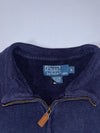 Polo by Ralph Lauren Navy Quarter-Zip Sweatshirt embroidered pony (XL)