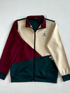 Black Yak Colour Block Zip-Up Track Jacket – Burgundy Cream Green (S)
