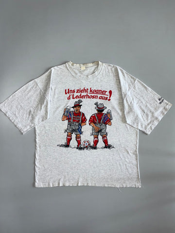 Vintage Bayern München Lederhosen Football Tee German Novelty Graphic (2XL)