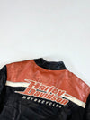 Harley-Davidson Racing Black, Orange & Cream Leather Jacket – Vintage Moto Racer (M)