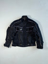 Belstaff Cordura Textile Motorcycle Jacket Black, Reflective Piping, Hytrel,Padded (S)