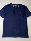 U.S. Polo Assn. Plaid-Trim Henley T-Shirt – Navy (2XL)