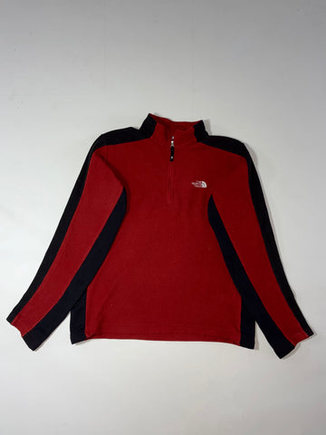 The North Face Vintage Red & Black Quarter-Zip Fleece Pullover (M)