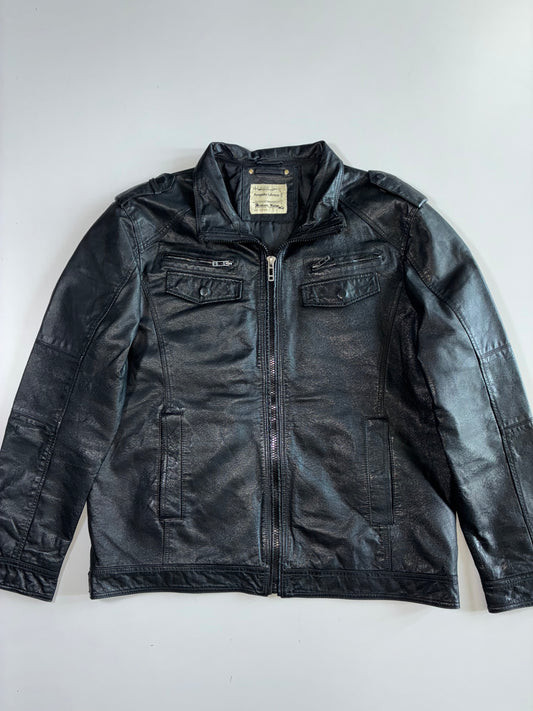 Angelo Litrico Authentic Premium Original Pure Leather Jacket (2XL)
